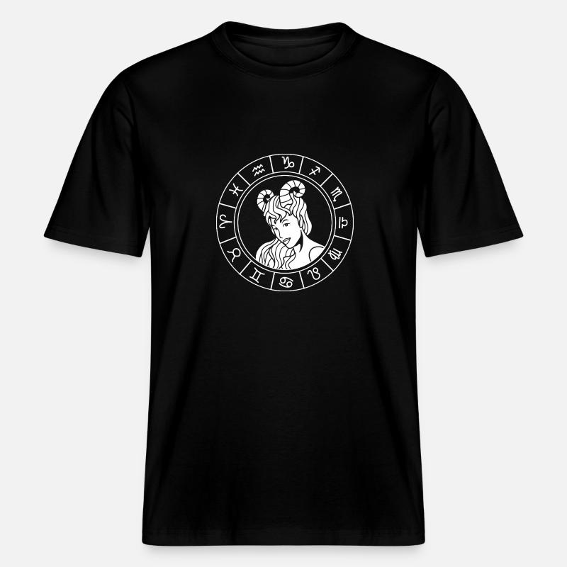 Sternzeichen Widder -  RELAXED FIT Unisex Organic T-Shirt - Schwarz