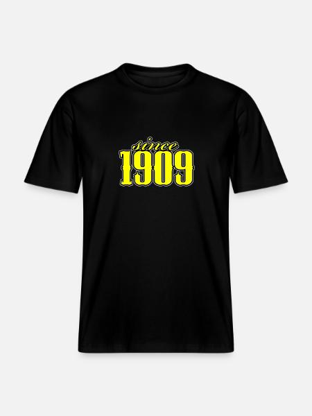 since 1909 (yellow) -  RELAXED FIT Unisex Organic T-Shirt - black