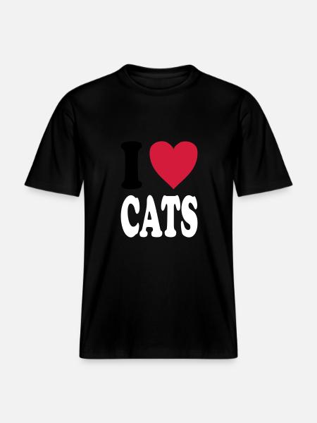 I love CATS - RELAXED FIT Unisex Organic T-Shirt - black