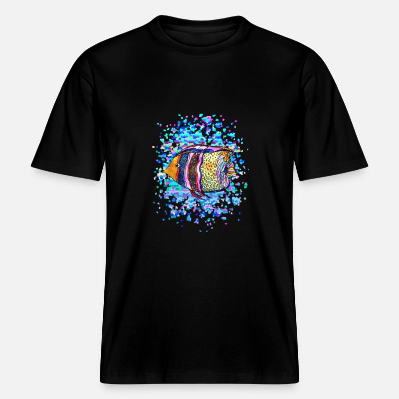 Fisch -  RELAXED FIT Unisex Organic T-Shirt - Schwarz