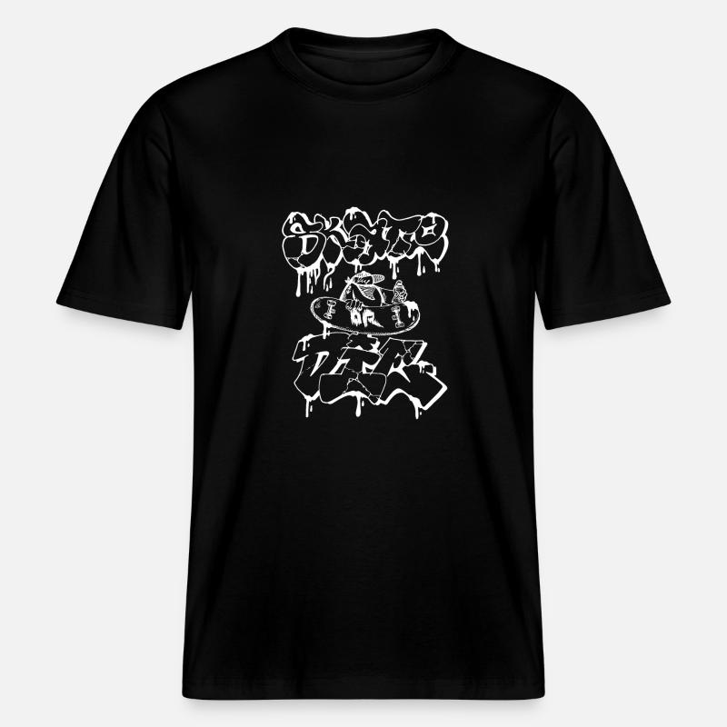 Schlittschuh oder stirb weiß -  RELAXED FIT Unisex Organic T-Shirt - Schwarz