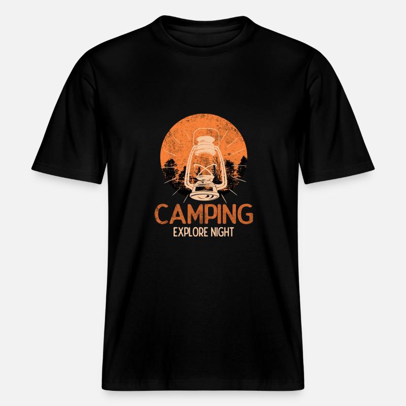 Camping Camping EXPLORE NIGHT -  RELAXED FIT Unisex Organic T-Shirt - Schwarz