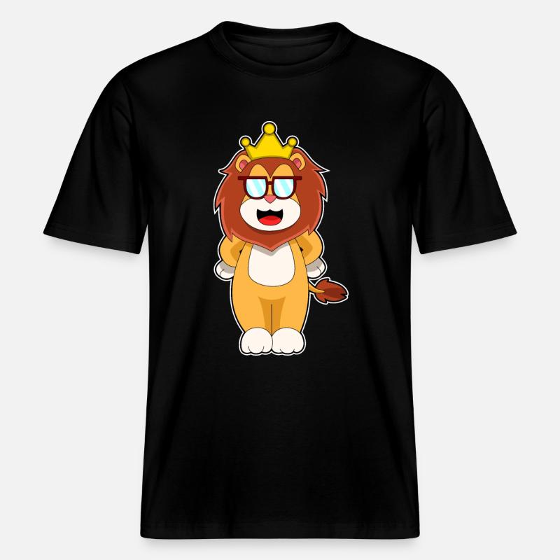 Couronne du roi Léo -  T-shirt unisexe RELAXED FIT en coton bio - noir