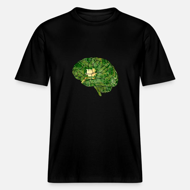 Brain - Computer Board - Artificial Intelligence -  RELAXED FIT Unisex Organic T-Shirt - black
