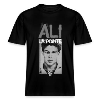 T-shirt Ali La Pointe -  T-shirt unisexe RELAXED FIT en coton bio - noir - Devant - Alina (178cm) & Michal (187cm)