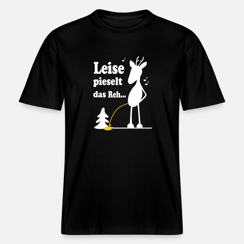 Weihnachtslied Schnee Reh -  RELAXED FIT Unisex Organic T-Shirt - Schwarz
