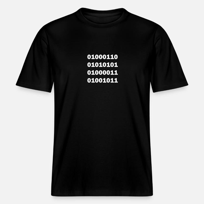 Binary code fuck -  RELAXED FIT Unisex Organic T-Shirt - black