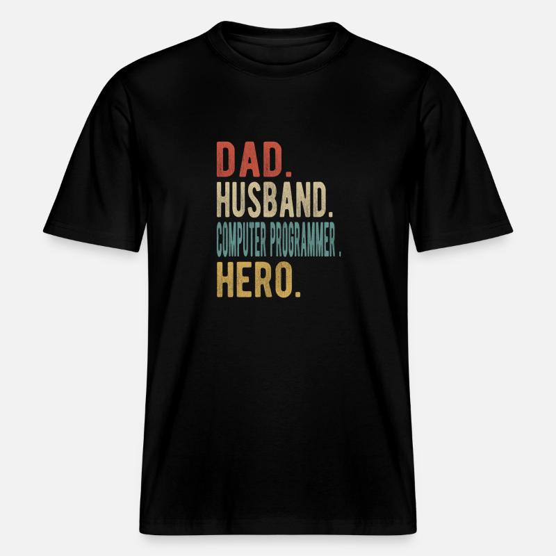 Computerprogrammierer Vater Ehemann Held -  RELAXED FIT Unisex Organic T-Shirt - Schwarz