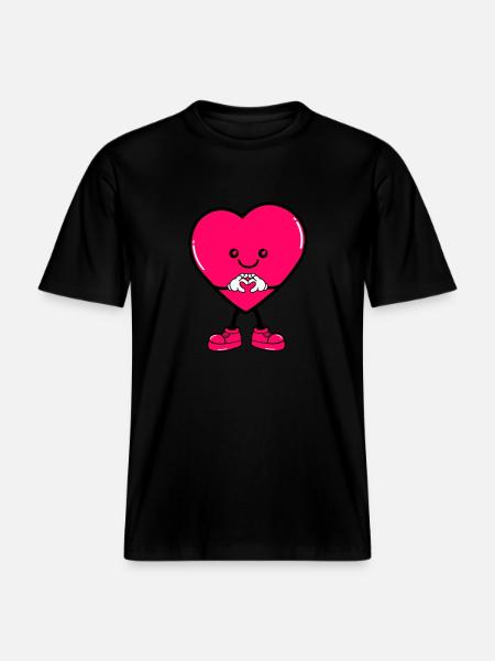 Heart Comic - RELAXED FIT Unisex Organic T-Shirt - black