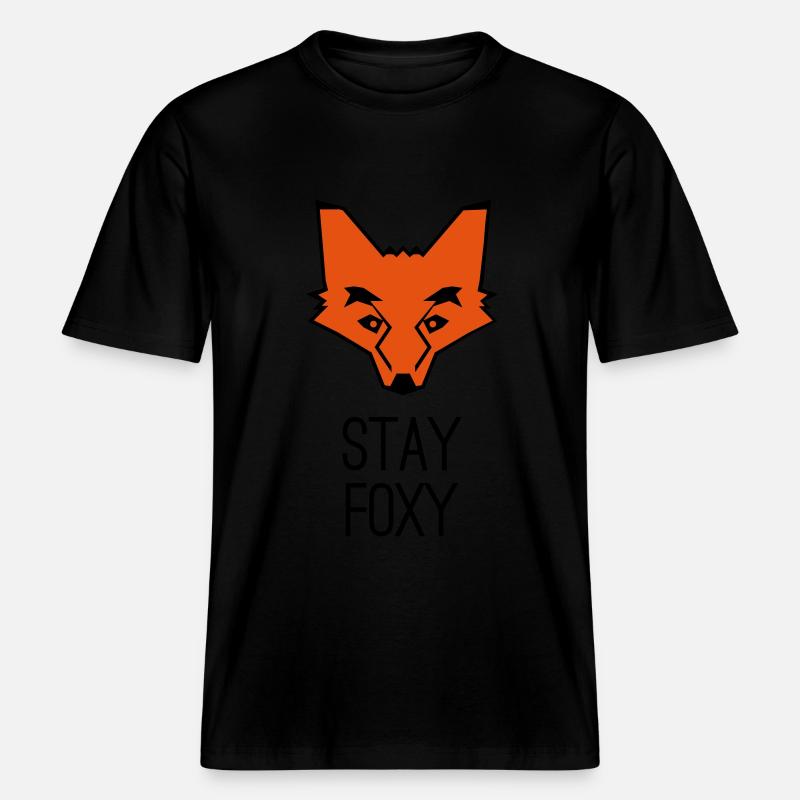 Fuchs stay foxy fox -  RELAXED FIT Unisex Organic T-Shirt - black