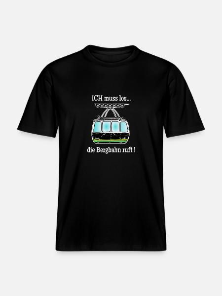 die bergbahn ruft - RELAXED FIT Unisex Organic T-Shirt - Schwarz