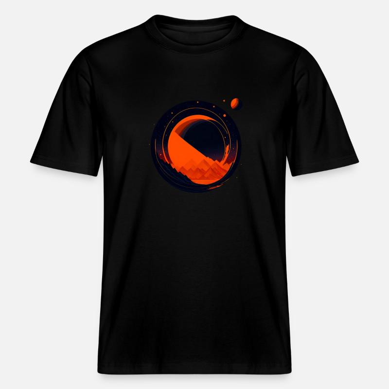 Space View / Mars 02 -  RELAXED FIT Unisex Organic T-Shirt - Schwarz