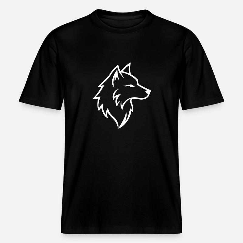Wolf Outline -  RELAXED FIT Unisex Organic T-Shirt - black