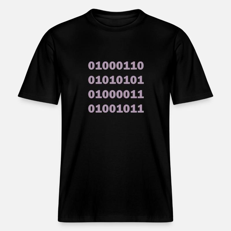 Binary Code Fuck -  RELAXED FIT Unisex Organic T-Shirt - black