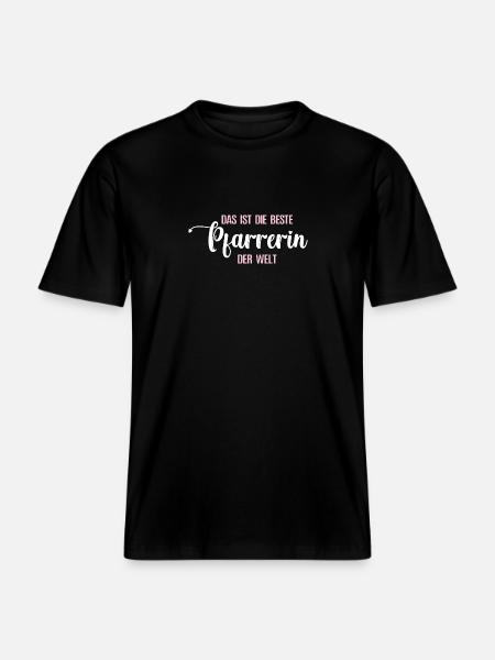 Beste Pfarrerin Pastorin Pfarrerinnen Vikarin -  RELAXED FIT Unisex Organic T-Shirt - Schwarz