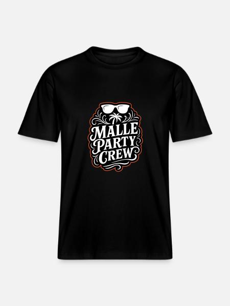 Malle Party Crew -  RELAXED FIT Unisex Organic T-Shirt - black