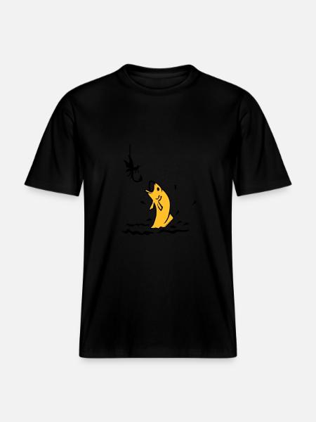 Fliegenfischen / fly fishing (2c) -  RELAXED FIT Unisex Organic T-Shirt - black