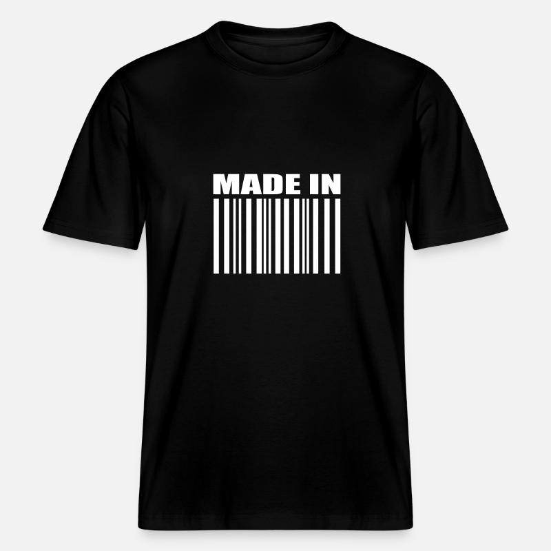 Bar Code -  RELAXED FIT Unisex Organic T-Shirt - black