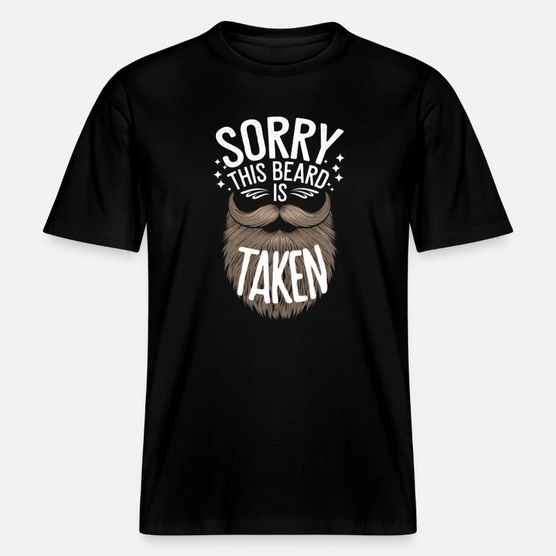 Bart Schnurrbart Bärtige Männer -  RELAXED FIT Unisex Organic T-Shirt - Schwarz