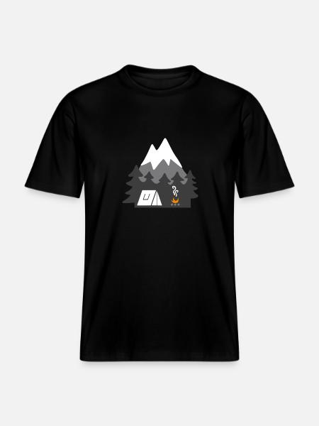 NATURE TENTS MOUNTAINS -  RELAXED FIT Unisex Organic T-Shirt - black