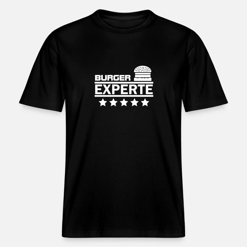 burger experte -  RELAXED FIT Unisex Organic T-Shirt - Schwarz