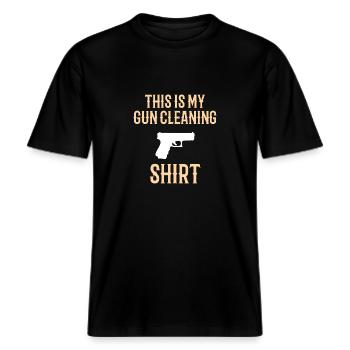 GUNS: Gun Cleaning -  RELAXED FIT Unisex Organic T-Shirt - black - Front - Alina (178cm) & Michal (187cm)