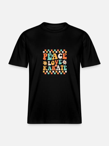 Frieden, Liebe, Karate - RELAXED FIT Unisex Organic T-Shirt - Schwarz