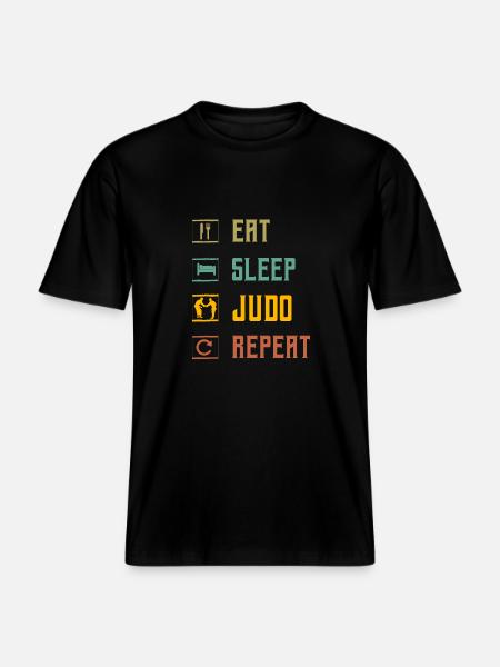 Manger Dormir Judo Répéter -  T-shirt unisexe RELAXED FIT en coton bio - noir