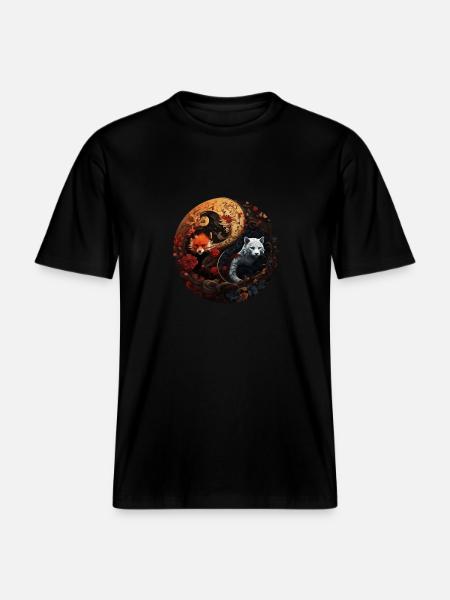 Yin Yang -  RELAXED FIT Unisex Organic T-Shirt - Schwarz