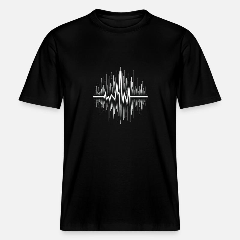 Herzfrequenz -  RELAXED FIT Unisex Organic T-Shirt - Schwarz