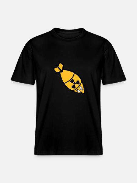 face atomic bomb radioactive bombard -  RELAXED FIT Unisex Organic T-Shirt - black