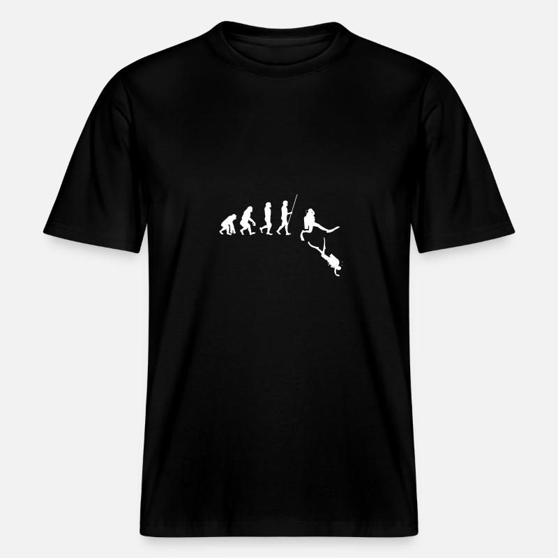 Diving Evolution Diver underwater gift -  RELAXED FIT Unisex Organic T-Shirt - black