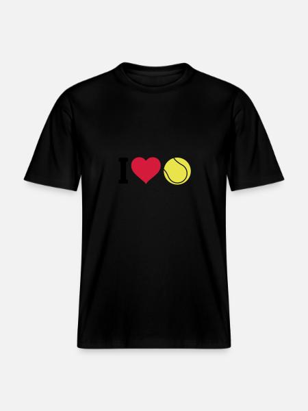 I love tennis - RELAXED FIT Unisex Organic T-Shirt - black
