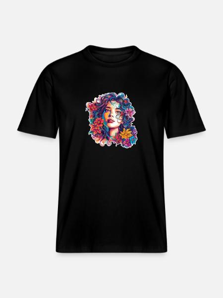 Summer Blossom Dreams No. 3 -  RELAXED FIT Unisex Organic T-Shirt - black