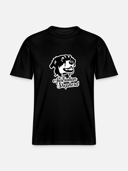 Australian Shepherd - RELAXED FIT Unisex Organic T-Shirt - black