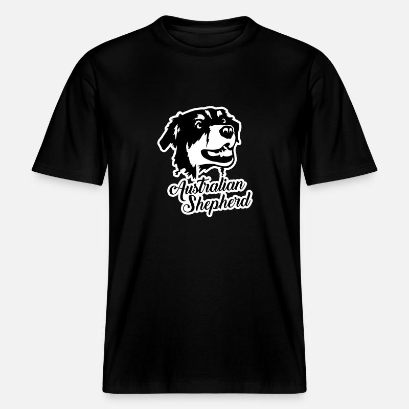 Australian shepherd -  T-shirt unisexe RELAXED FIT en coton bio - noir