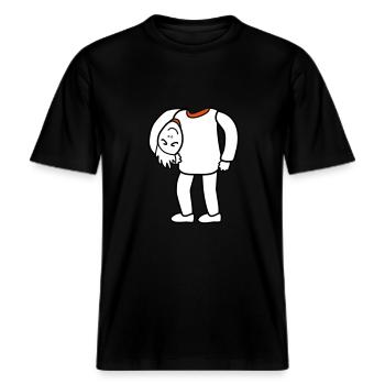Head under the arm -  RELAXED FIT Unisex Organic T-Shirt - black - Front - Alina (178cm) & Michal (187cm)