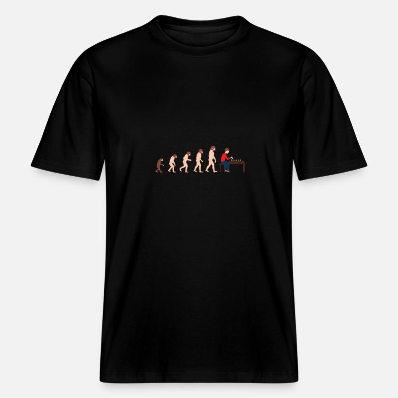 Evolution Schachspieler Lustige Geschenkidee -  RELAXED FIT Unisex Organic T-Shirt - Schwarz