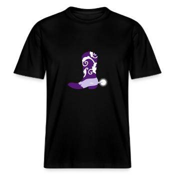 Cowboy boots -  RELAXED FIT Unisex Organic T-Shirt - black - Front - Alina (178cm) & Michal (187cm)