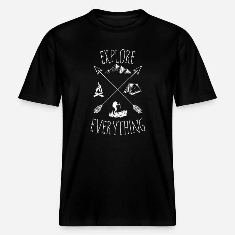 Explore Everything Outdoors - RELAXED FIT Unisex Organic T-Shirt - black