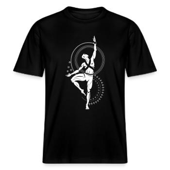 Yoga 2 -  RELAXED FIT Unisex Organic T-Shirt - black - Front - Alina (178cm) & Michal (187cm)