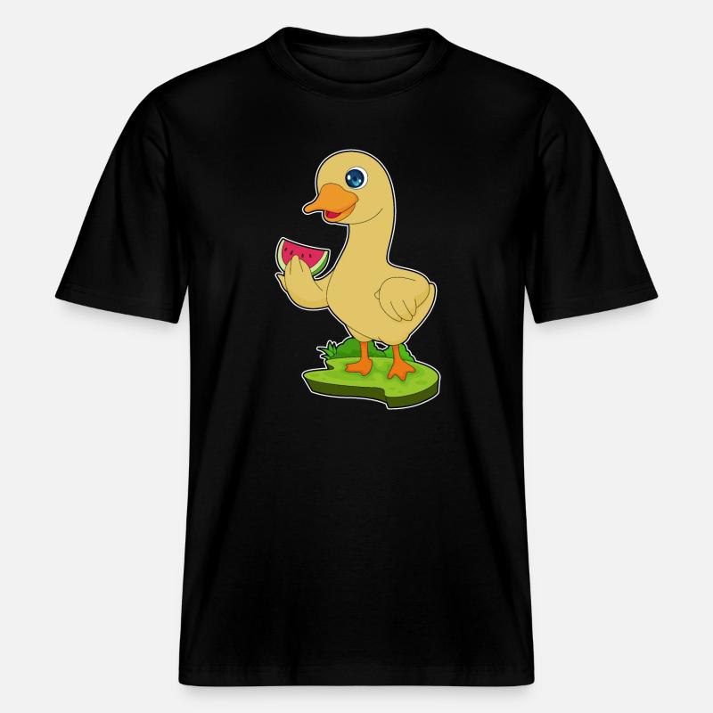Canard Pastèque -  T-shirt unisexe RELAXED FIT en coton bio - noir