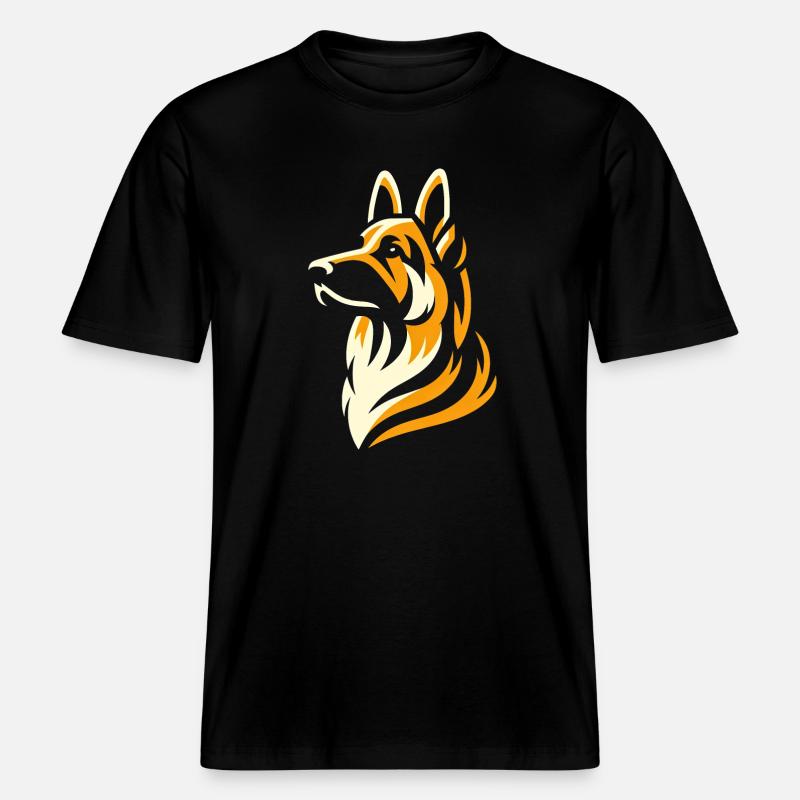 German Shepherd Elegance - RELAXED FIT Unisex Organic T-Shirt - black