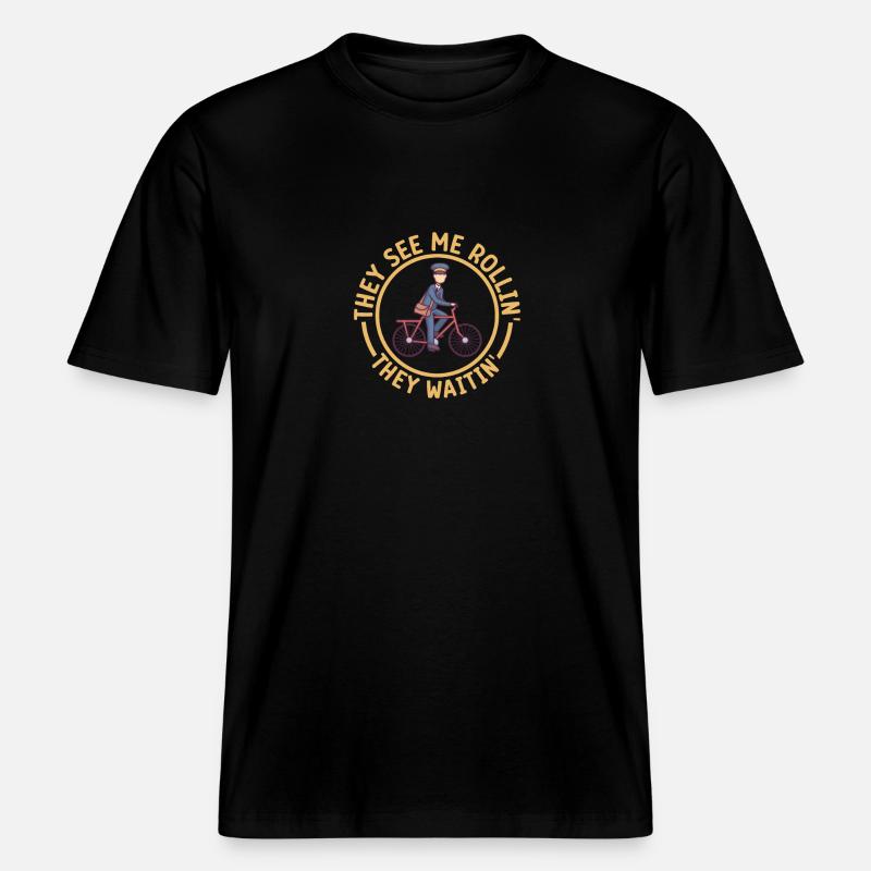 Postangestellte Postdame Postbote Post - RELAXED FIT Unisex Organic T-Shirt - Schwarz