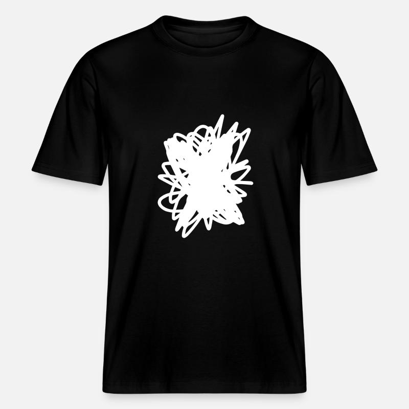 Scribble Fleck Gekritzel -  RELAXED FIT Unisex Organic T-Shirt - Schwarz