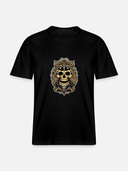 Gothic Skull King -  RELAXED FIT Unisex Organic T-Shirt - black