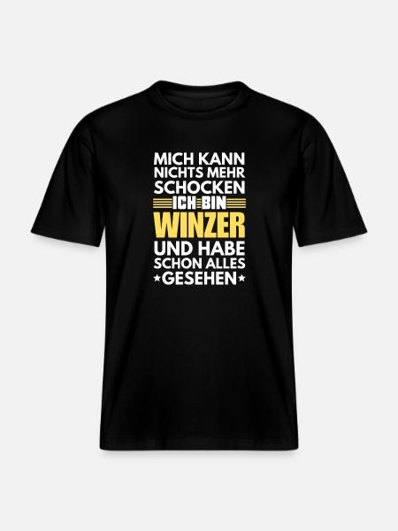 Vigneron non choquable -  T-shirt unisexe RELAXED FIT en coton bio - noir