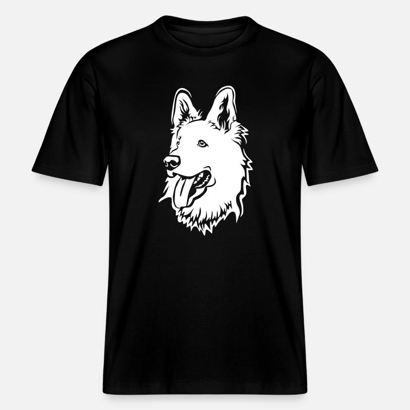 Schweizer Schäferhund Kopf "Black Edition" -  RELAXED FIT Unisex Organic T-Shirt - Schwarz