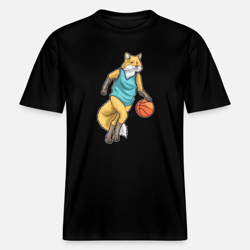 Fox Basketteur Basketteur -  T-shirt unisexe RELAXED FIT en coton bio - noir