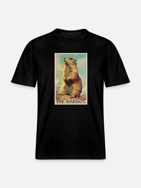 Marmots Groundhog - RELAXED FIT Unisex Organic T-Shirt - black